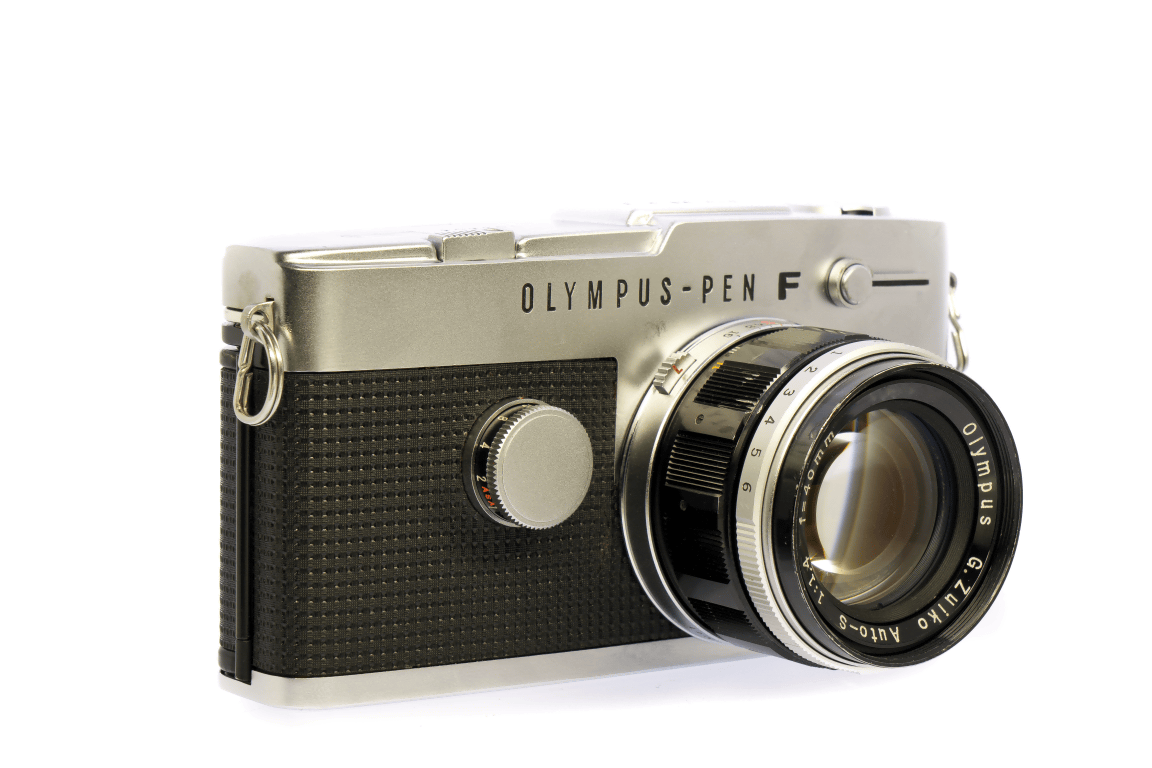 完動品、 整備済◉ Olympus PEN-FT 単焦点レンズ付き ハーフカメラ-